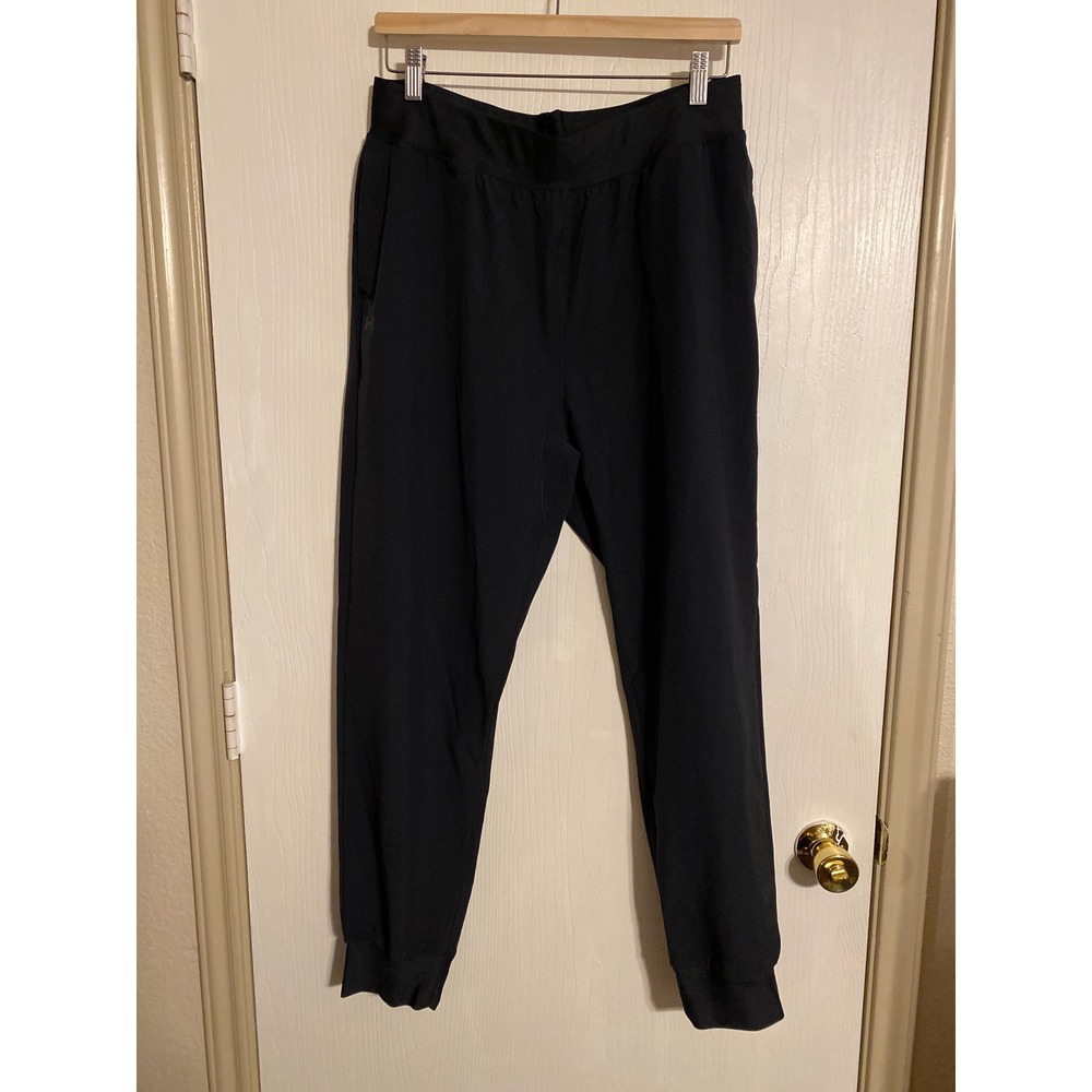 Under Armour Mens Stretch Training Joggers Black Tapered Athletic Pants L 0689